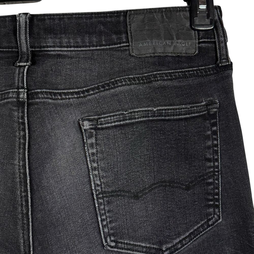 American Eagle SZ 32x34 Mens Skinny Flex Jeans Stretch Distressed Whiskered - Picture 8 of 11